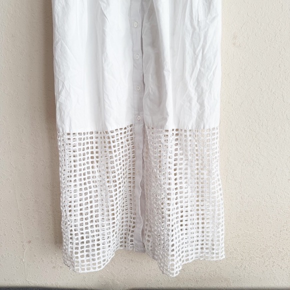 Sea New York White Button Up Midi Dress Minimalist Quiet Luxury Old Money Size 8 - Picture 3 of 7